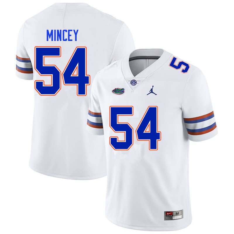 Men's NCAA Florida Gators Gerald Mincey #54 Stitched Authentic Nike White College Football Jersey EPI5665PR